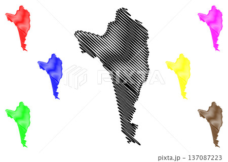 Phu Quoc island (Socialist Republic of Vietnam, Kien Giang Province) map vector illustration, scribble sketch Phu Quo c map Phu Quoc island (Socialist Republic of Vietnam, Kien Giang Province) map vector illustration, scribble sketch Phu Quo c map 137087223