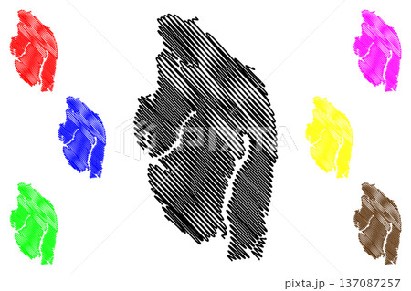 Princess Royal island (Canada, British Columbia Province, North America) map vector illustration, scribble sketch Princess Royal map 137087257