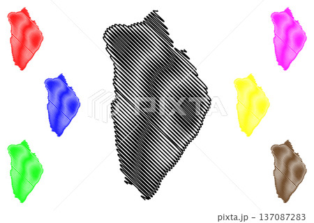 Rolvsoy island (Kingdom of Norway) map vector illustration, scribble sketch Rolvsoya or Gadde-Iccat map 137087283