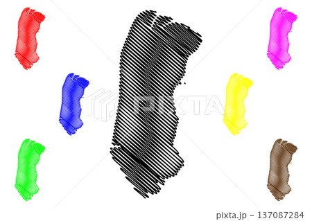 Romo island (Kingdom of Denmark) map vector illustration, scribble sketch Romo map Romo island (Kingdom of Denmark) map vector illustration, scribble sketch Romo map 137087284