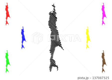 Sakhalin island (Russia, Russian Federation) map vector illustration, scribble sketch Sakhalin map 137087325