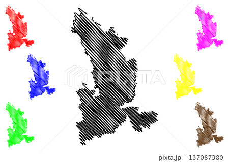 Sarvisalo island (Republic of Finland) map vector illustration, scribble sketch Sarvisalo map 137087380