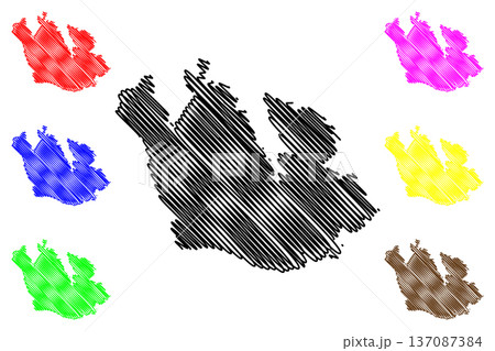 Selaon island (Kingdom of Sweden) map vector illustration, scribble sketch Selaon map Selaon island (Kingdom of Sweden) map vector illustration, scribble sketch Selaon map 137087384
