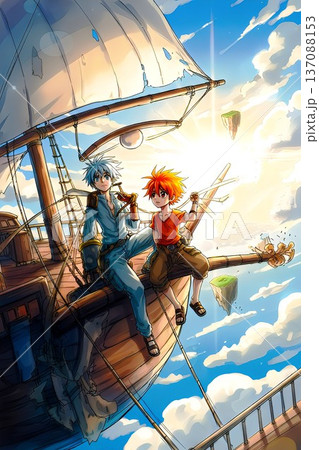 【空賊の掟】語り合う師弟関係-オリジナル/デジタルアート 137088153