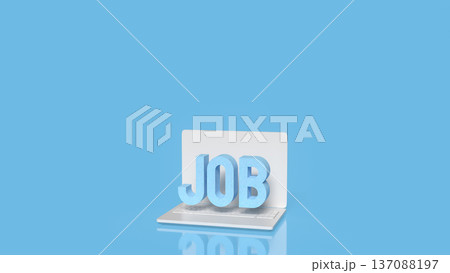 Online Job Search and Digital Career Opportunity Concept 3d render. Online Job Search and Digital Career Opportunity Concept 3d render. 137088197