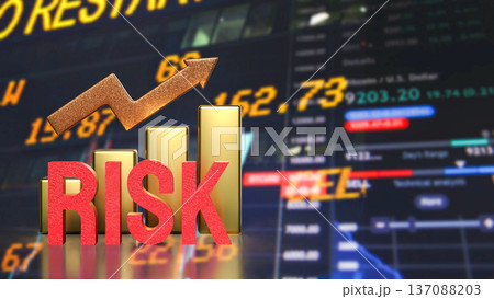 Stock Market Risk and Growth Investment Concept 3d Render. Stock Market Risk and Growth Investment Concept 3d Render. 137088203