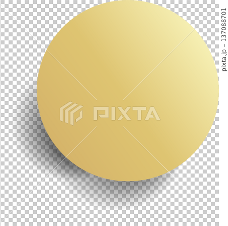 Gold paper circle and shadow 137088701