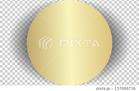 Gold paper circle and shadow 137088716