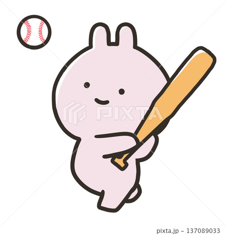 野球をするうさぎ 野球をするうさぎ 137089033
