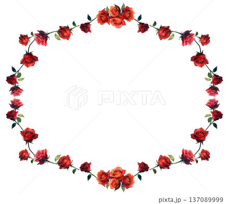 赤いバラのフレーム 137089999