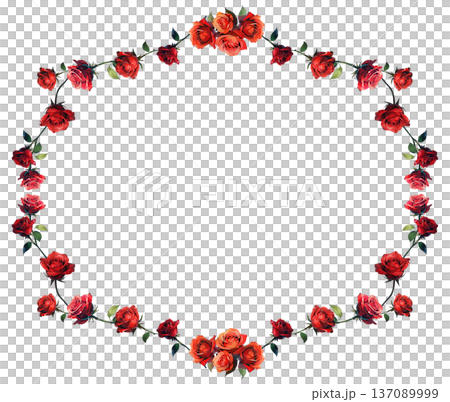 赤いバラのフレーム 137089999