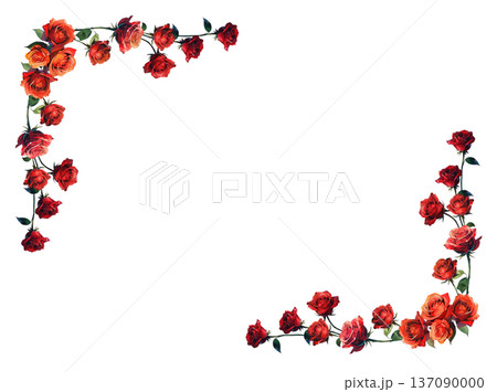 赤いバラの花のイラスト 137090000