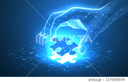 Puzzle. Business strategy, success solution, jigsaw games symbol. Idea metaphor. Creative idea, connection, challenge, join us concept 137090034