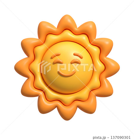 輝く夏の太陽アイコン 137090301
