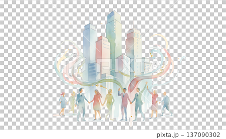 未来を描く都会のビジネス風景 137090302