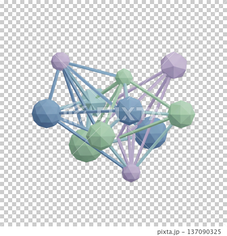 低ポリゴンで表現された機械学習ネットワークの未来型三次元アイコン 137090325