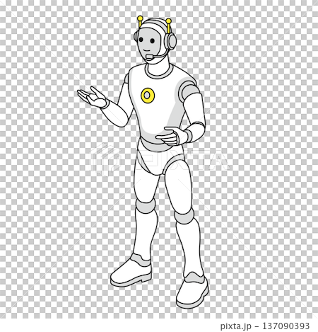 Full-body illustration of a bipedal AI robot Full-body illustration of a bipedal AI robot 137090393