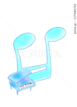 ピアノの付いた音符 ピアノの付いた音符 137090702