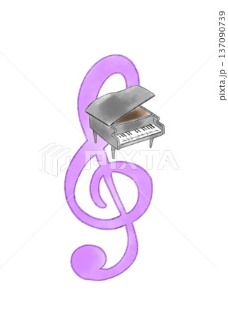 ピアノの付いた音符 ピアノの付いた音符 137090739