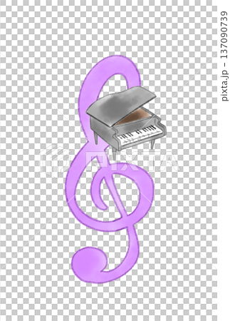 ピアノの付いた音符 ピアノの付いた音符 137090739