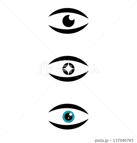 set of eye logo vector illustration icon set of eye logo vector illustration icon 137090765