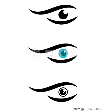 set of eye logo vector illustration icon set of eye logo vector illustration icon 137090766