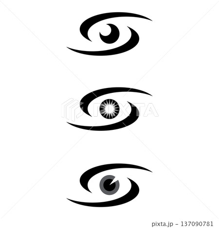 set of eye logo vector illustration icon set of eye logo vector illustration icon 137090781