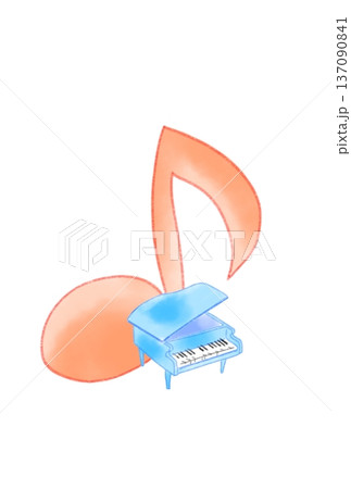 ピアノの付いた音符 ピアノの付いた音符 137090841