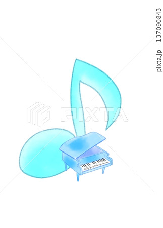ピアノの付いた音符 ピアノの付いた音符 137090843