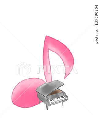 ピアノの付いた音符 137090864