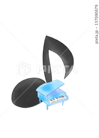 ピアノの付いた音符 ピアノの付いた音符 137090879