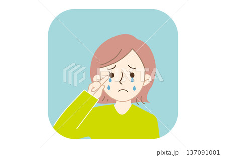 目がかゆい女性のイラスト 目がかゆい女性のイラスト 137091001