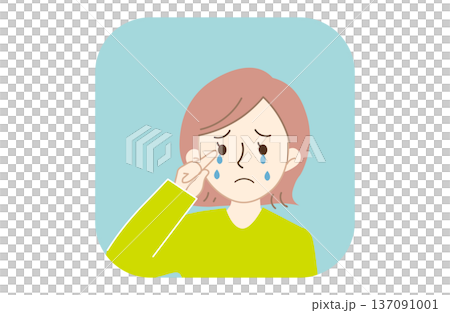 目がかゆい女性のイラスト 目がかゆい女性のイラスト 137091001