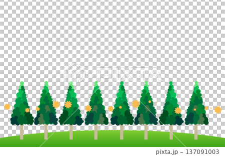 雪松林散發花粉的插圖 雪松林散發花粉的插圖 137091003