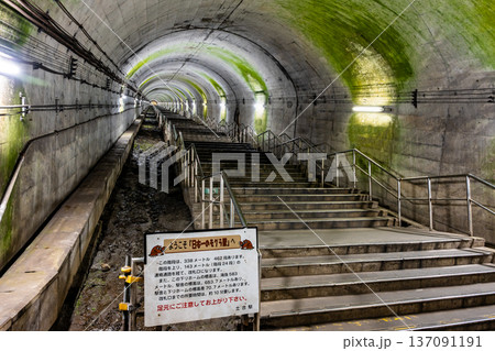 上越線 土合駅 下り線地下ホームの階段 上越線 土合駅 下り線地下ホームの階段 137091191