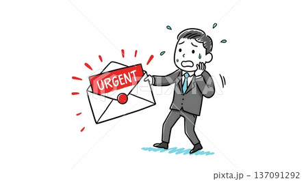 至急の督促状が届き未払いの支払いに慌てるビジネスマン 137091292