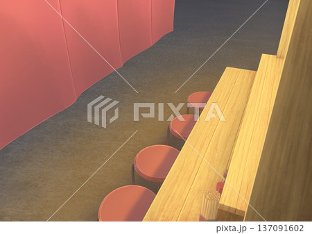 移動式屋台カウンター　背景イラスト05 137091602