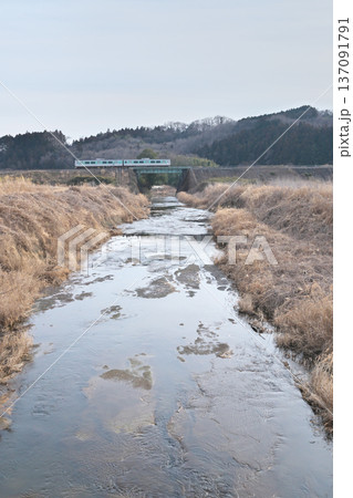 那須烏山市　烏山線　冬 137091791