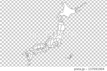 日本地図のアウトラインイラスト素材 日本地図のアウトラインイラスト素材 137091904