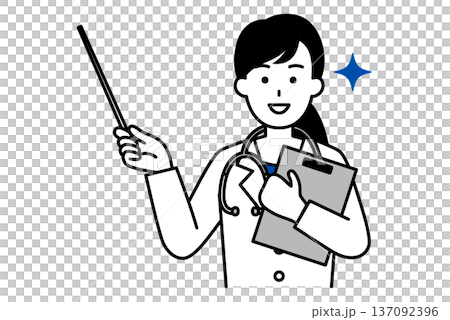 A female doctor explaining with a pointer 137092396