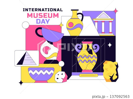 International Museum Day Illustration Featuring a Gallery Building, Cultural Heritage Elements, and Artworks for Educational And Historical Events International Museum Day Illustration Featuring a Gallery Building, Cultural Heritage Elements, and Artworks for Educational And Historical Events 137092563