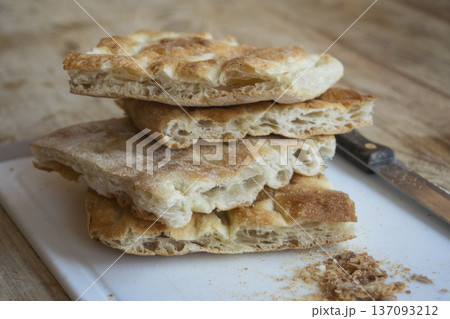 sliced white pizza roman traditional street food sliced white pizza roman traditional street food 137093212
