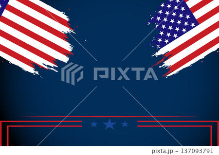 Patriotic American Flag Background With Grunge Brush Strokes and Stars for Independence Day Patriotic American Flag Background With Grunge Brush Strokes and Stars for Independence Day 137093791