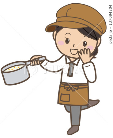 家庭料理を味見する女性スタッフ|飲食店・レシピ監修イメージ 家庭料理を味見する女性スタッフ|飲食店・レシピ監修イメージ 137094204