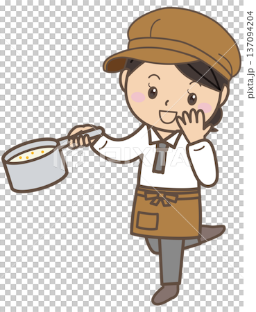 家庭料理を味見する女性スタッフ|飲食店・レシピ監修イメージ 家庭料理を味見する女性スタッフ|飲食店・レシピ監修イメージ 137094204