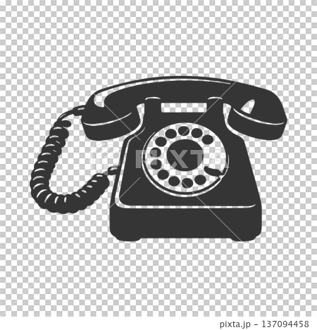Retro black telephone silhouette icon 137094458
