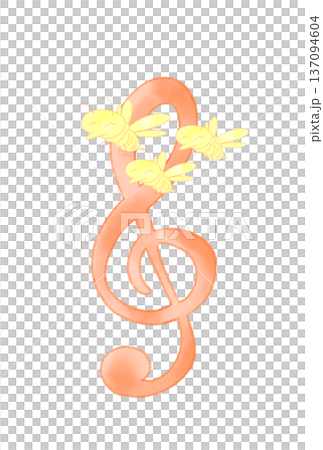 Musical note with bees Musical note with bees 137094604
