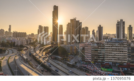 Kowloon City Skyline Glows Brightly Beneath Clear Evening Sun Feb 15 2026 Kowloon City Skyline Glows Brightly Beneath Clear Evening Sun Feb 15 2026 137095076