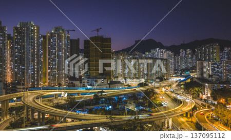 Choi Hung Interchange Curves Through Dense Kowloon Urban Landscape Feb 15 2026 137095112