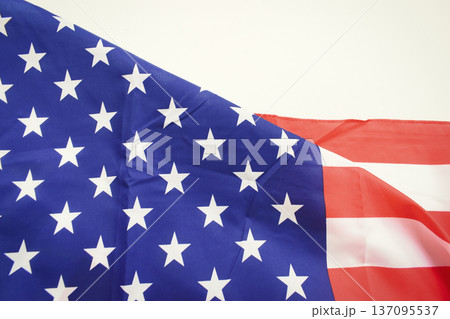 american wave flag isolated on white background, USA american wave flag isolated on white background, USA 137095537
